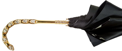 Handcrafted Elegant Black and White Plaid Double Canopy Umbrella