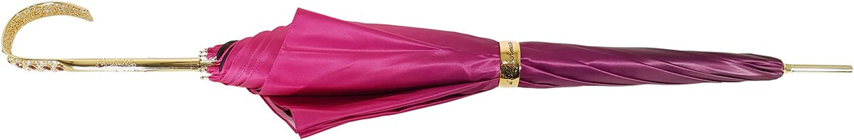 Elegant Fuchsia Double Canopy Umbrella with Exclusive Floral Design