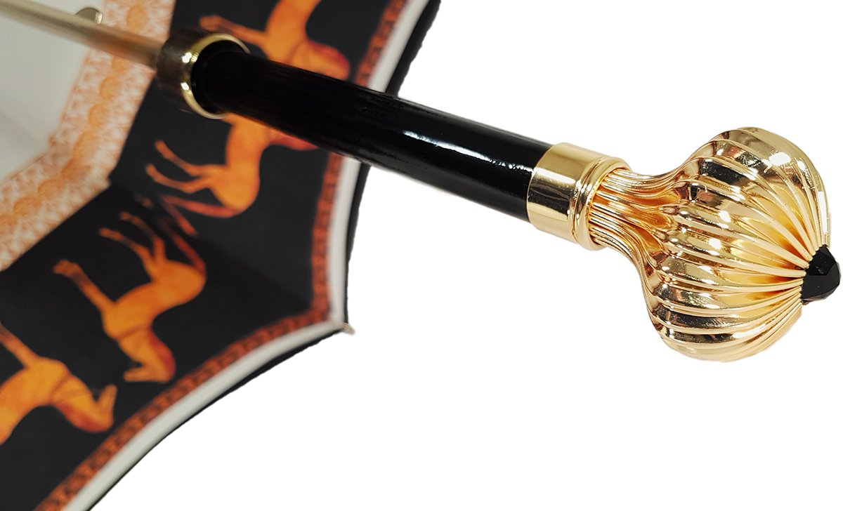 Double Cloth Women’s Umbrella with Elegant Horses Print