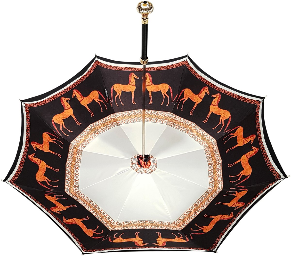 Double Cloth Women’s Umbrella with Elegant Horses Print