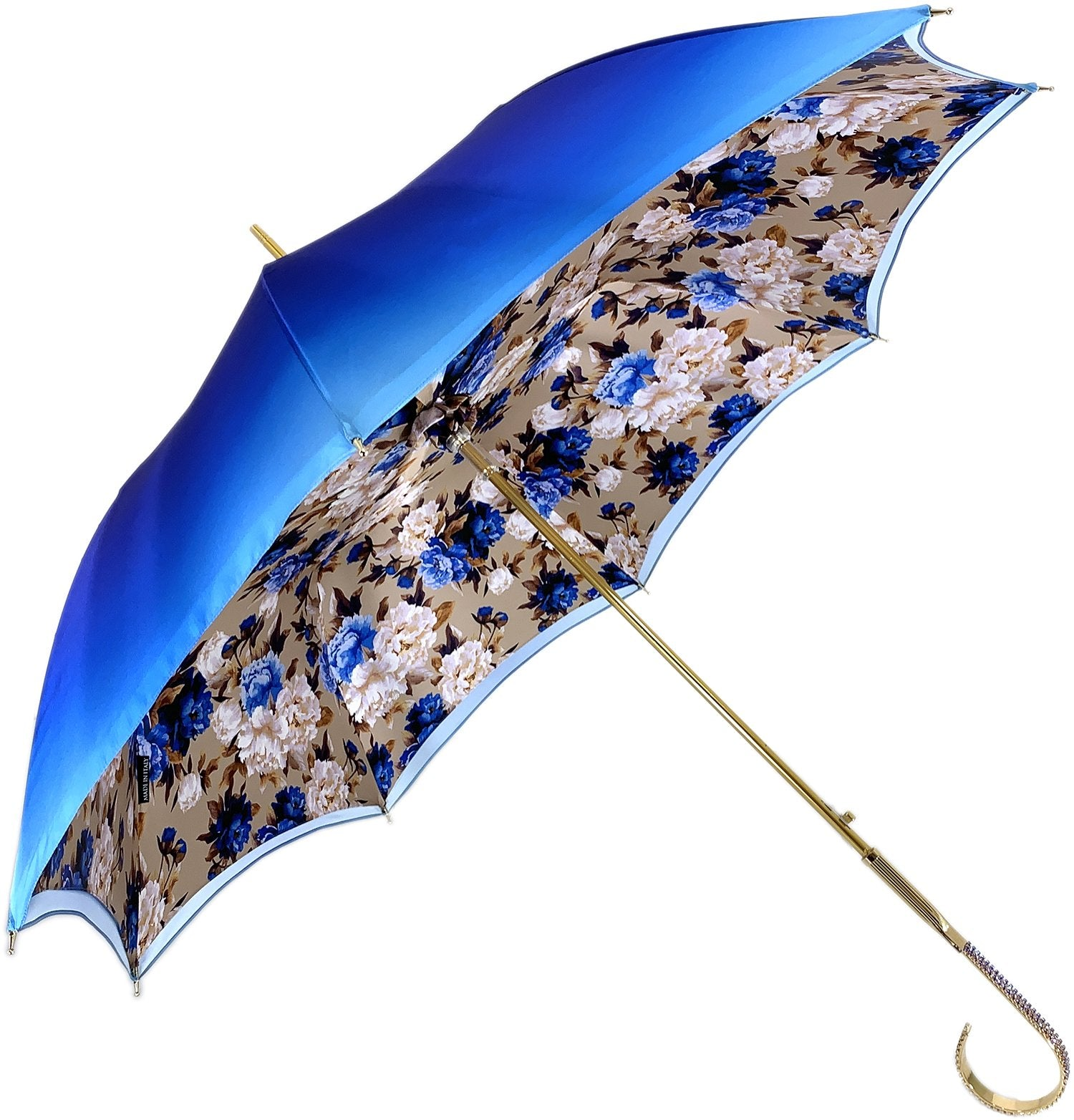 Heavenly Blue Roses Interior Umbrella – Handcrafted Luxury