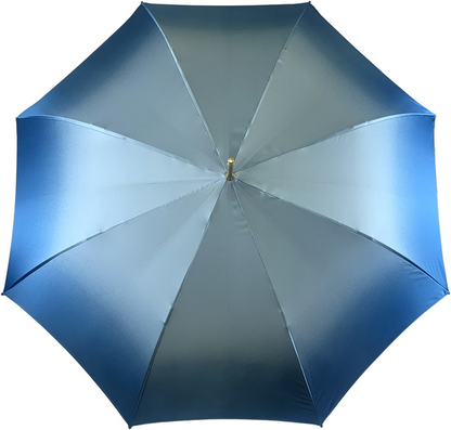 Luxury Light Blue Floral Umbrella with Swarovski Handle