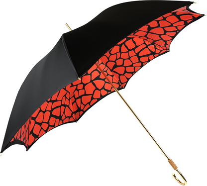 Black and Red Giraffe Print Umbrella – Elegant Handmade Italian Design