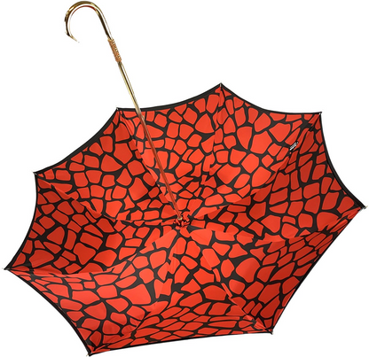 Black and Red Giraffe Print Umbrella – Elegant Handmade Italian Design