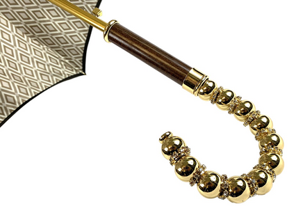 Brown Elegance – Double Cloth Umbrella with Rhombus Pattern