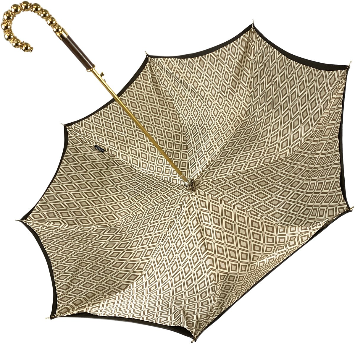 Brown Elegance – Double Cloth Umbrella with Rhombus Pattern