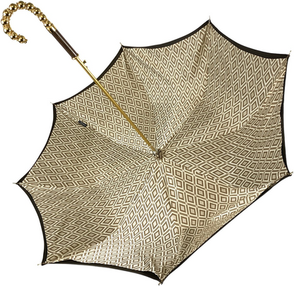 Brown Elegance – Double Cloth Umbrella with Rhombus Pattern