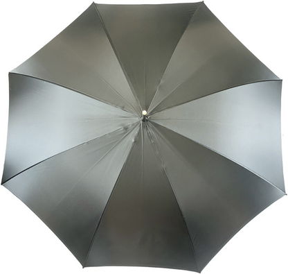 Luxury Grey Ombre Umbrella with Floral Interior and Swarovski Handle
