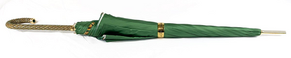 Elegant Women's Green Umbrella with Emerald Rhinestones