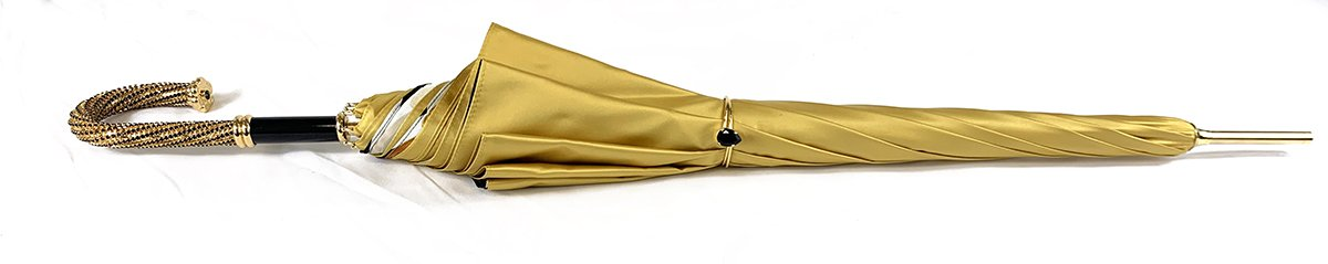 Stunning Double Canopy Yellow Gold Umbrella – Handcrafted Luxury