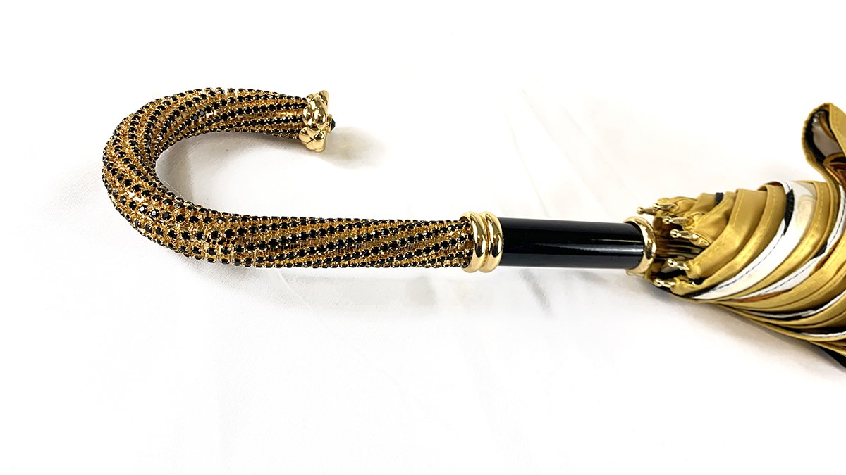 Stunning Double Canopy Yellow Gold Umbrella – Handcrafted Luxury