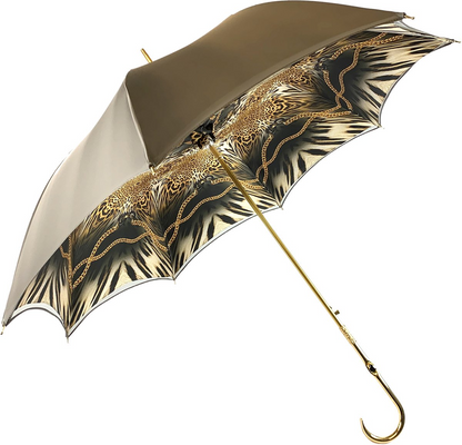 Elegant Double Cloth Umbrella in Luxurious Chocolate Tone