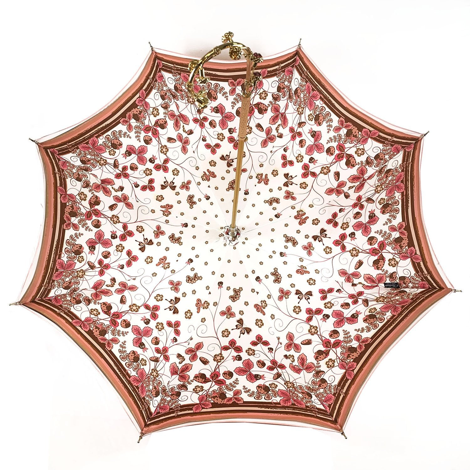 Fantastic Light Pink Umbrella with Special Flowered Handle