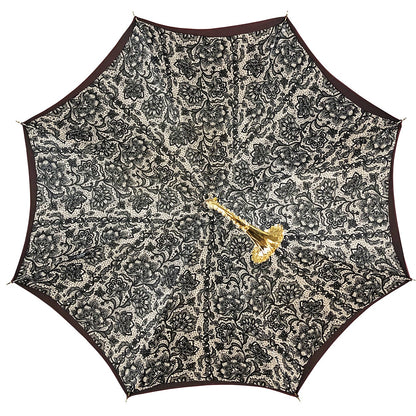 Luxury Burgundy Umbrella with Lace Interior and Swarovski Handle