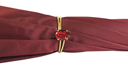 Luxury Burgundy Umbrella with Lace Interior and Swarovski Handle