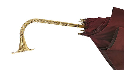Luxury Burgundy Umbrella with Lace Interior and Swarovski Handle