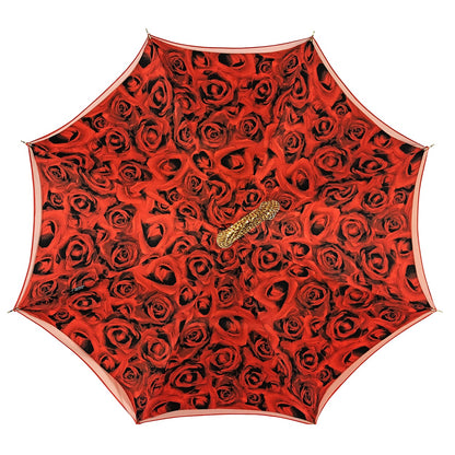 Romantic Red Roses Umbrella – Handmade Luxury for Women