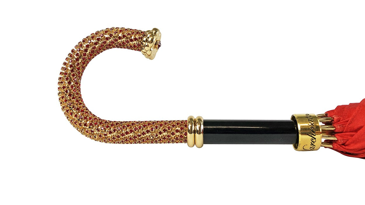 Romantic Red Roses Umbrella – Handmade Luxury for Women