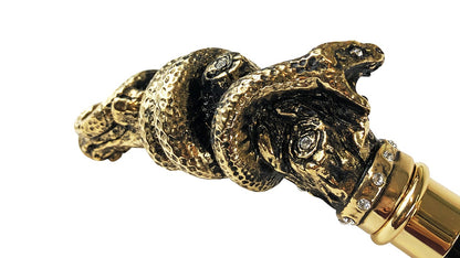 Fine and Elegant Animalier Umbrella with Gold Snake Handle