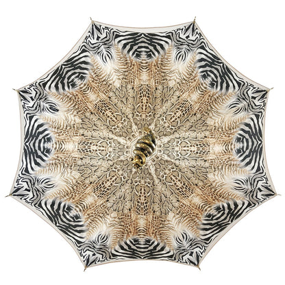 Fine and Elegant Animalier Umbrella with Gold Snake Handle