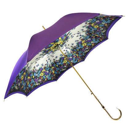 Handmade Italian Original Purple Umbrella with Multicolor Butterfly