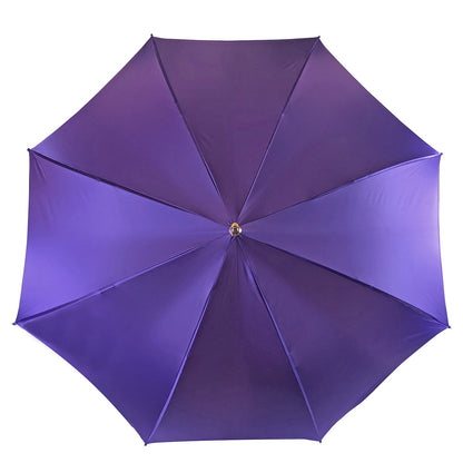 Handmade Italian Original Purple Umbrella with Multicolor Butterfly