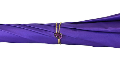 Handmade Italian Original Purple Umbrella with Multicolor Butterfly