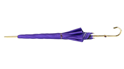 Handmade Italian Original Purple Umbrella with Multicolor Butterfly