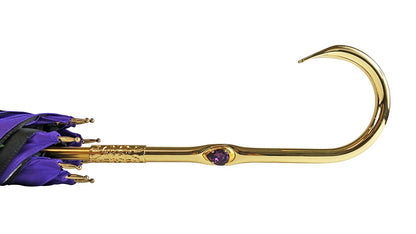 Handmade Italian Original Purple Umbrella with Multicolor Butterfly