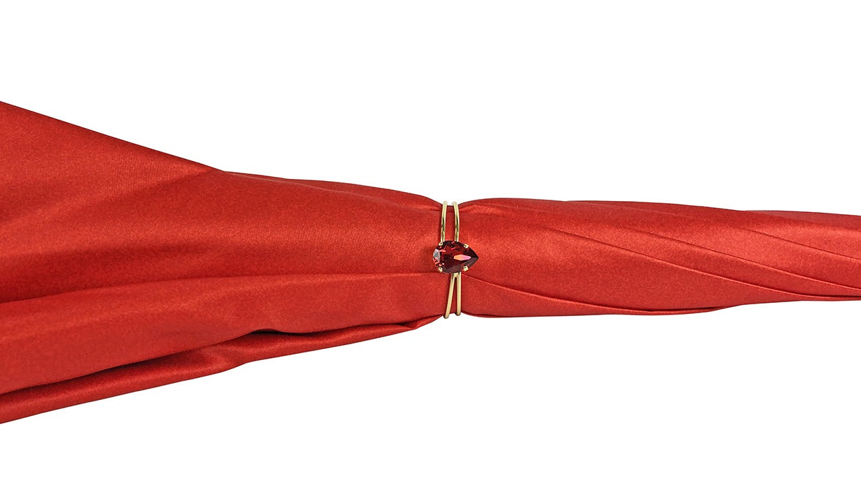 Royal Elegance – Red and Grey Umbrella with Crown Design