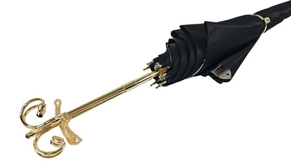 Elegant and Classic Black and Cream Dot Umbrella – Italian Luxury