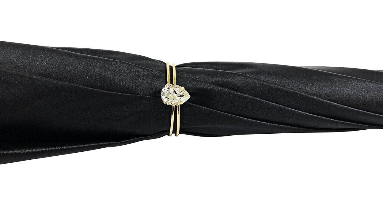 Elegant and Classic Black and Cream Dot Umbrella – Italian Luxury