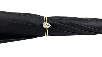 Elegant and Classic Black and Cream Dot Umbrella – Italian Luxury