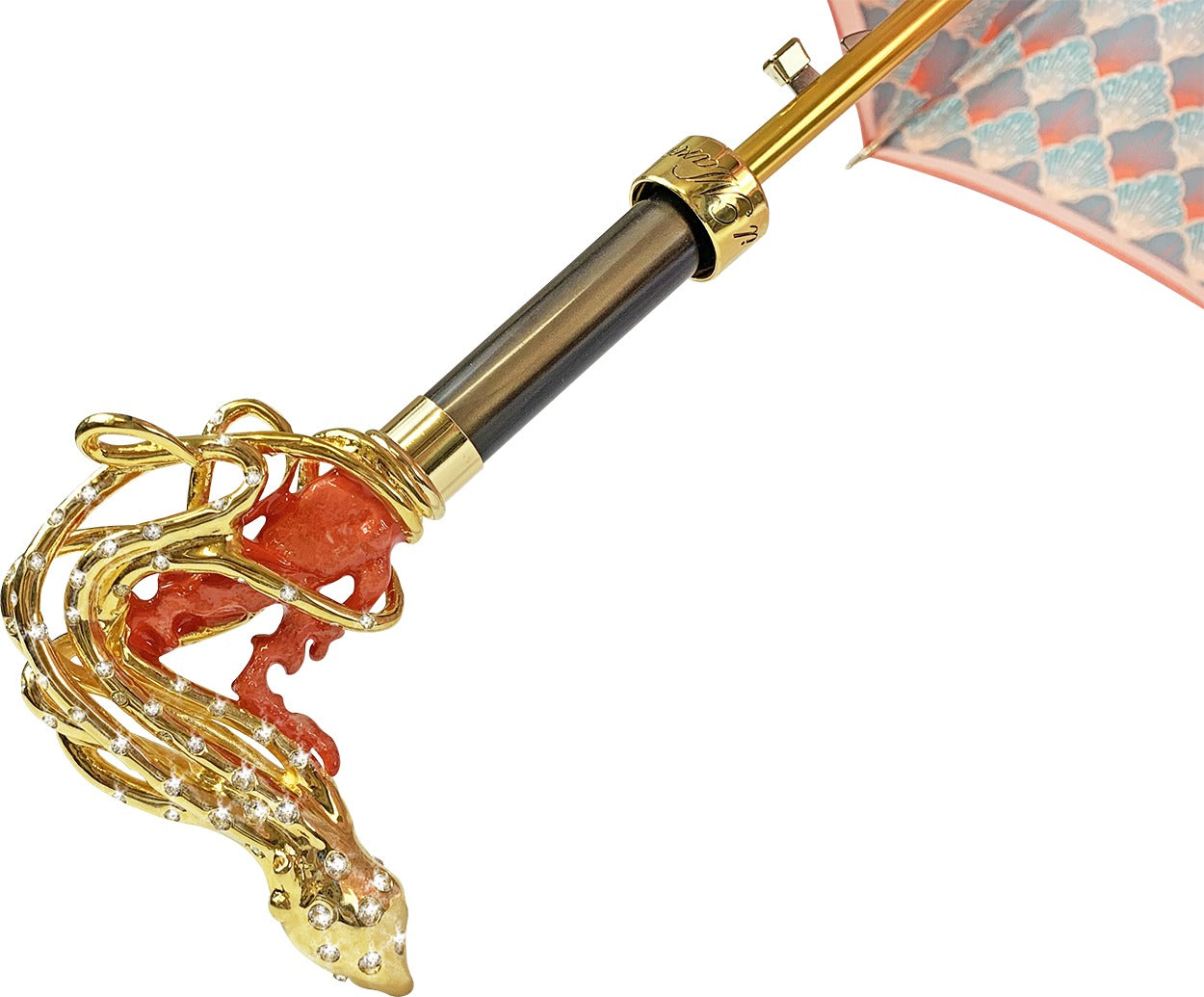 Wonderful Goldplated Octopus with Crystals Umbrella – Italian Artistry