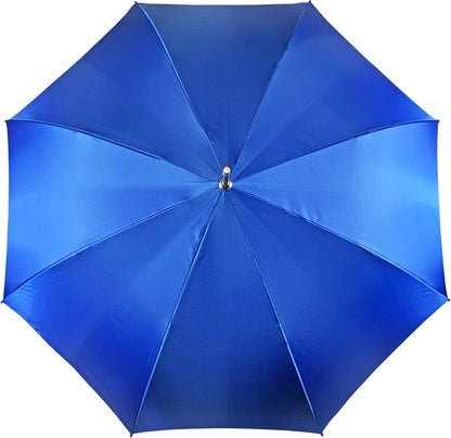 Luxury Blue Double Canopy Umbrella with Swarovski Crystal Handle
