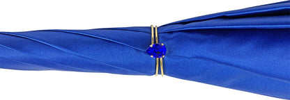 Luxury Blue Double Canopy Umbrella with Swarovski Crystal Handle
