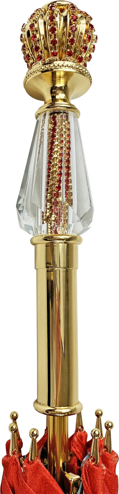 Exclusive Handcrafted Marvellous Red Umbrella with Jewel Handle