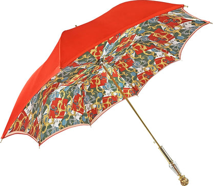 Exclusive Handcrafted Marvellous Red Umbrella with Jewel Handle