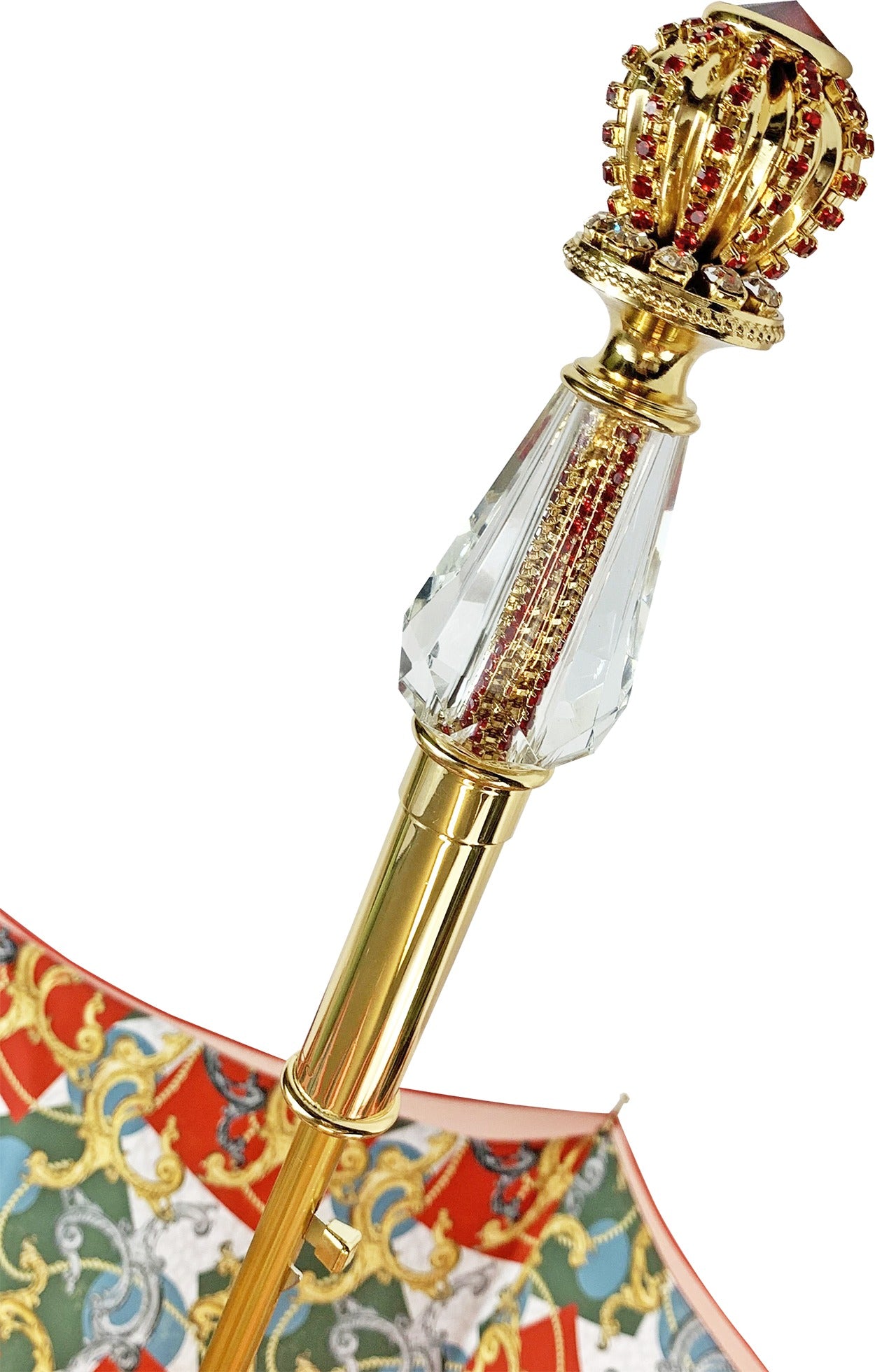 Exclusive Handcrafted Marvellous Red Umbrella with Jewel Handle