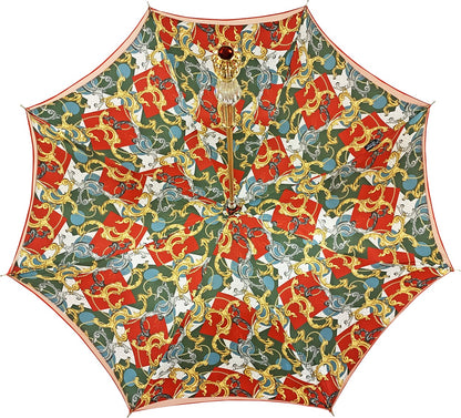 Exclusive Handcrafted Marvellous Red Umbrella with Jewel Handle