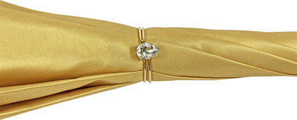 Golden Satin Double Canopy Umbrella with Swarovski Crystal Details