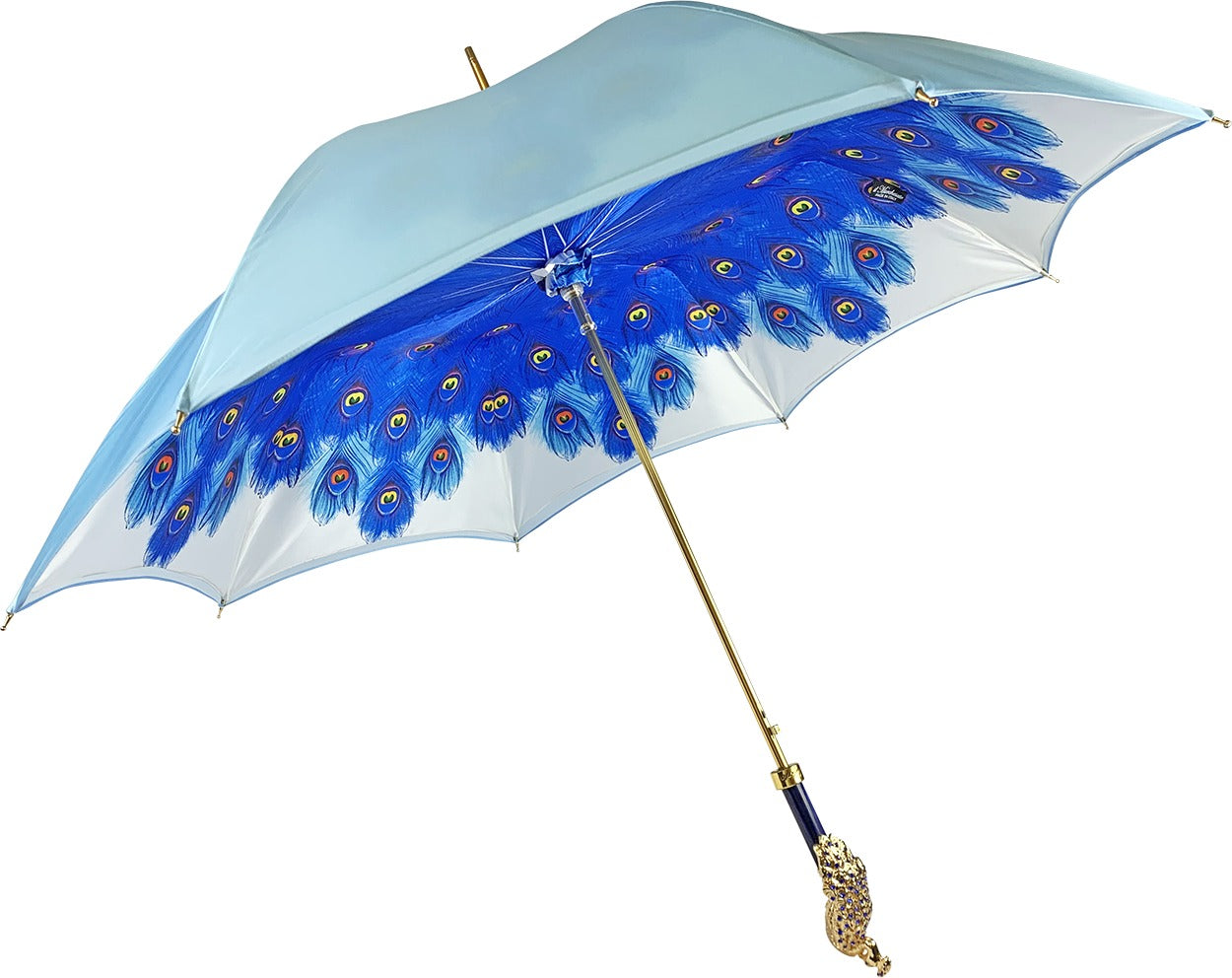 Blue Peacock Umbrella – Exquisite Craftsmanship and Luxury