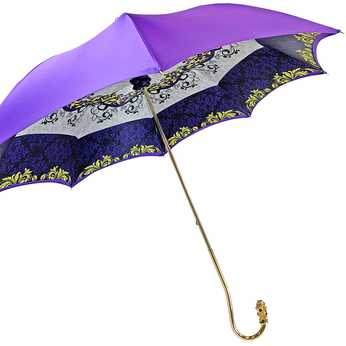 Precious Purple Umbrella with Yellow Crystals – Handcrafted Luxury