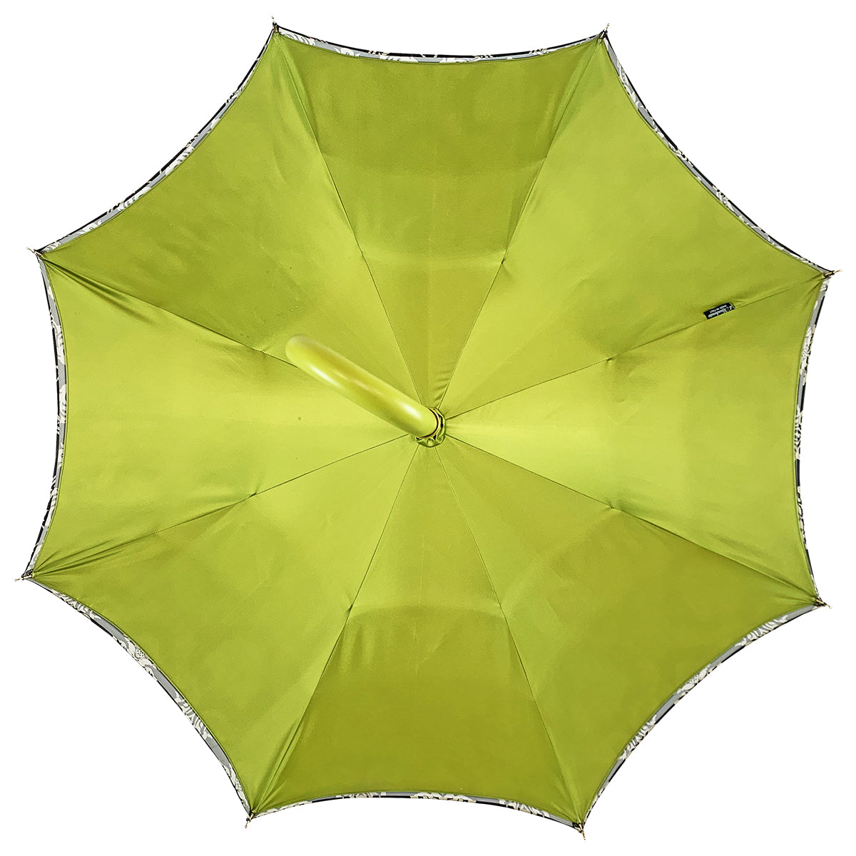 Fashionable Black Damask Umbrella with Fantastic Green Interior