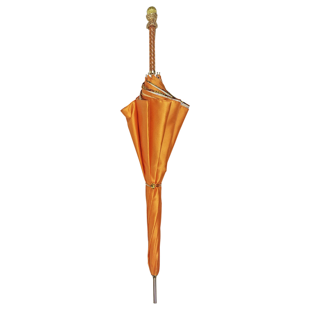 Fantastic Orange Umbrella with Leopard Print – Handmade in Italy