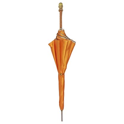 Fantastic Orange Umbrella with Leopard Print – Handmade in Italy