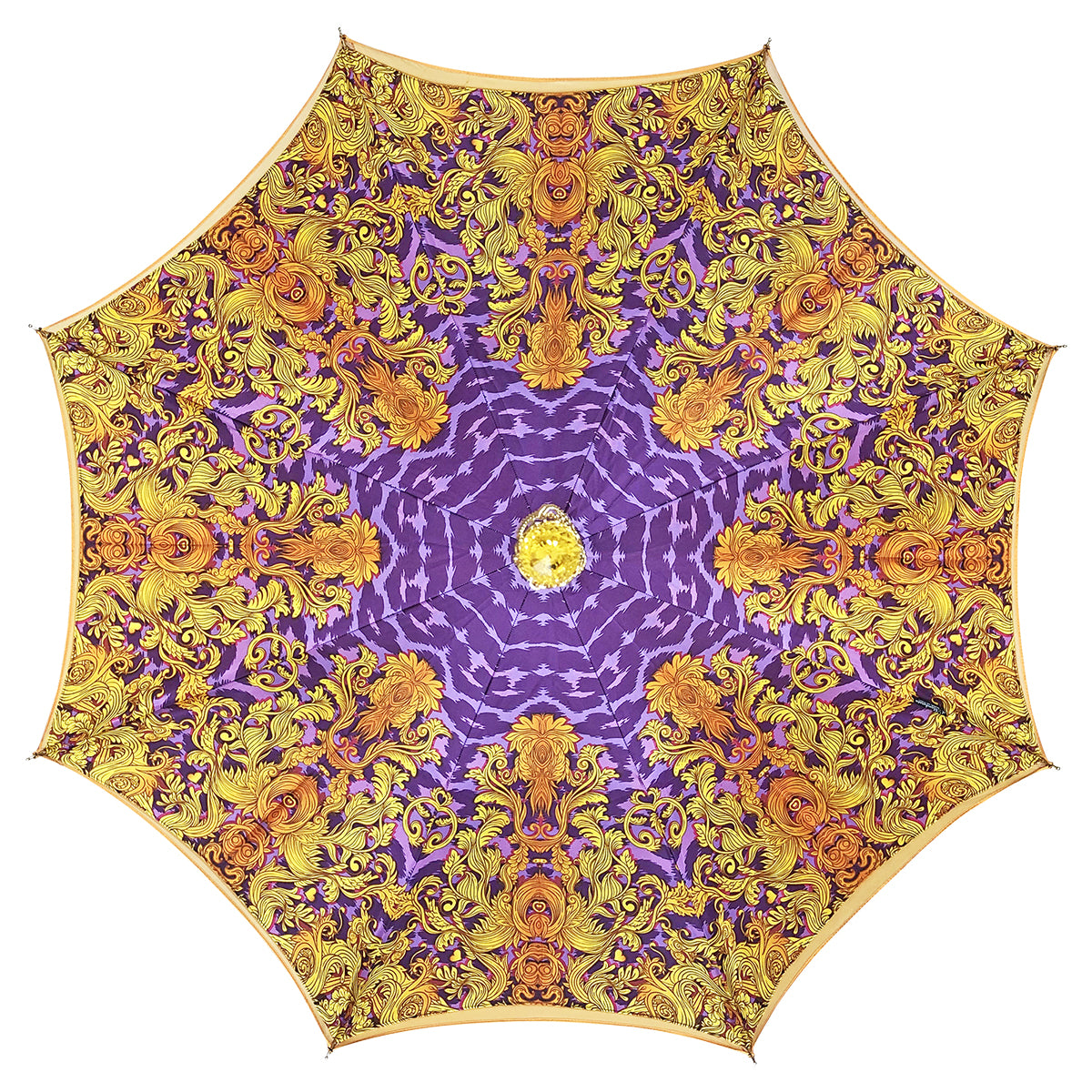 Fantastic Orange Umbrella with Leopard Print – Handmade in Italy