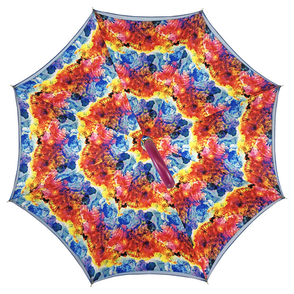 Handmade Unique Design Umbrella in Multicolor Satin Fabric