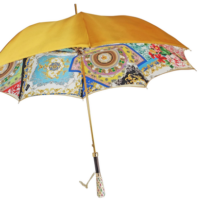 Exclusive Luxury Italian Umbrella with Hand-Painted Handle