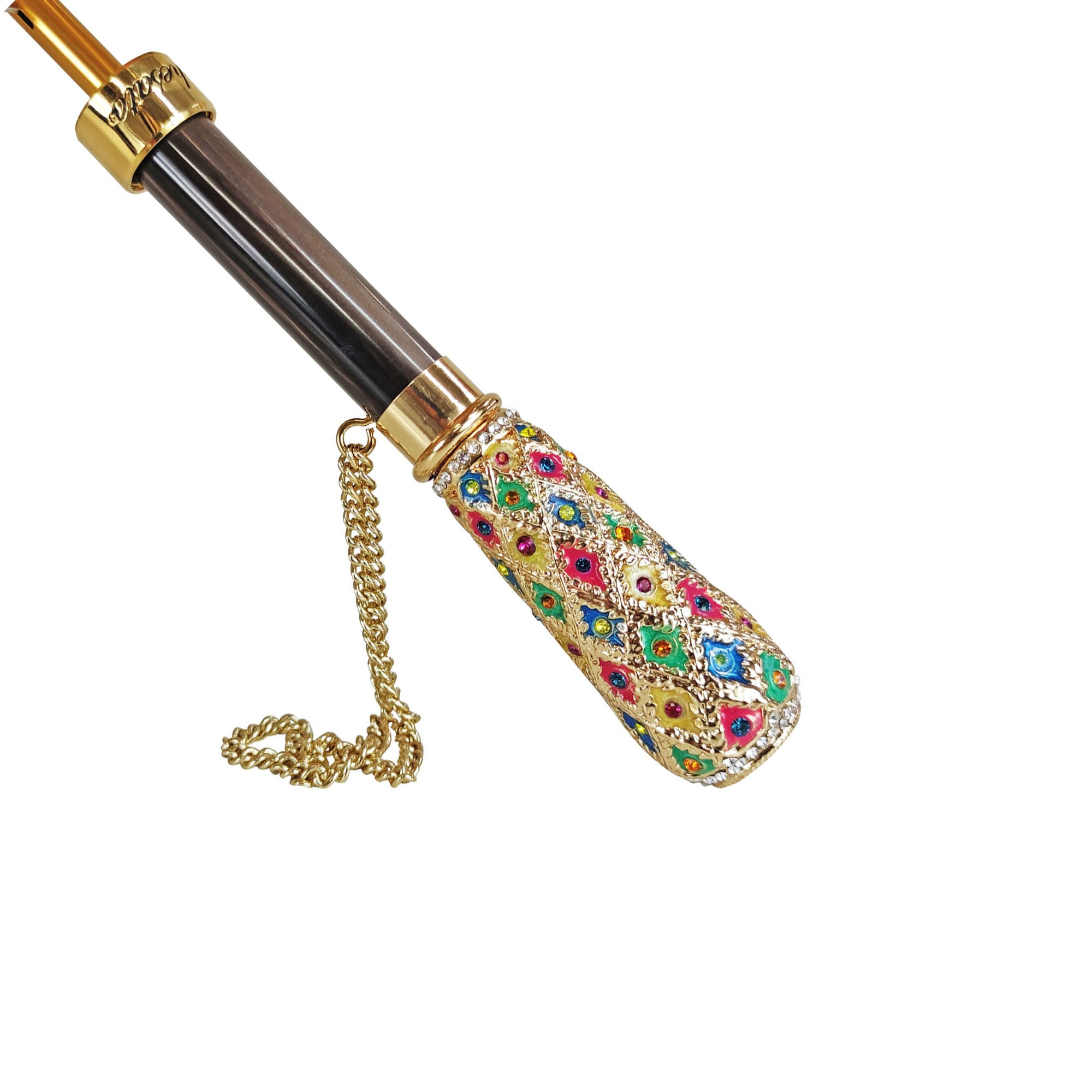 Exclusive Luxury Italian Umbrella with Hand-Painted Handle